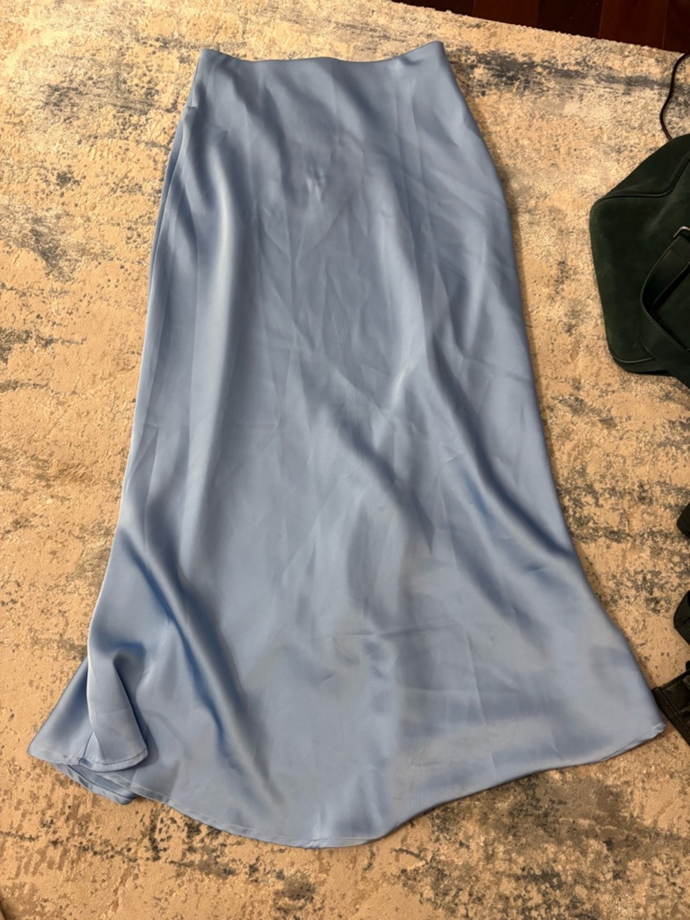 Light Blue Maxi Satin Skirt